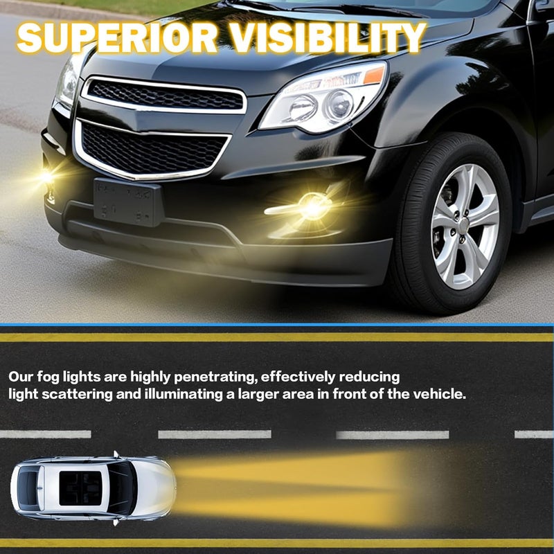 BOXLIGHT Fog Lights Replacement for 2010 2011 2012 2013 2014 2015 2016 Equinox with H11 12V 35W Halogen Bulbs & Wiring Harness Kit (Clear Lens) - Image 2